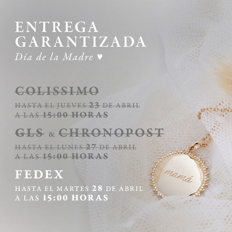 Délais de livraison Fête des Mères 2026 - Fin GLS & Chrono