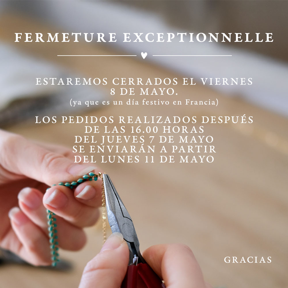 Atelier fermé le 8 mai 2026 