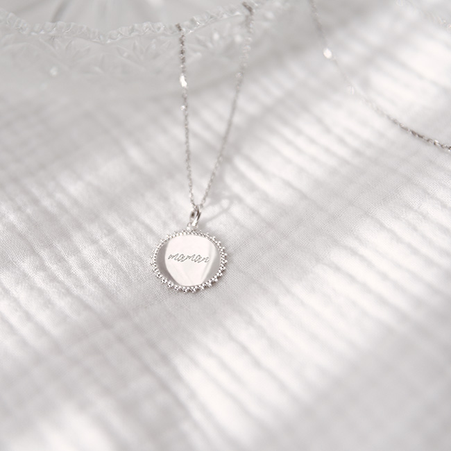Collar personalizado plata maciza Mamá