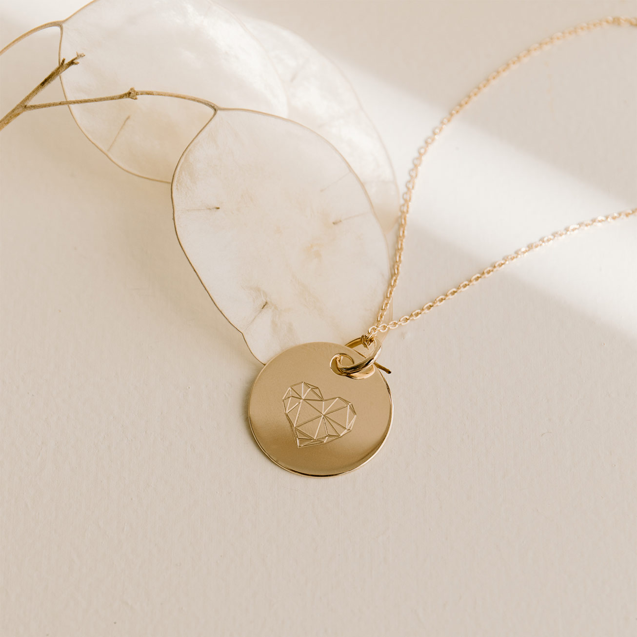 Collar personalizado corazón geométrico 