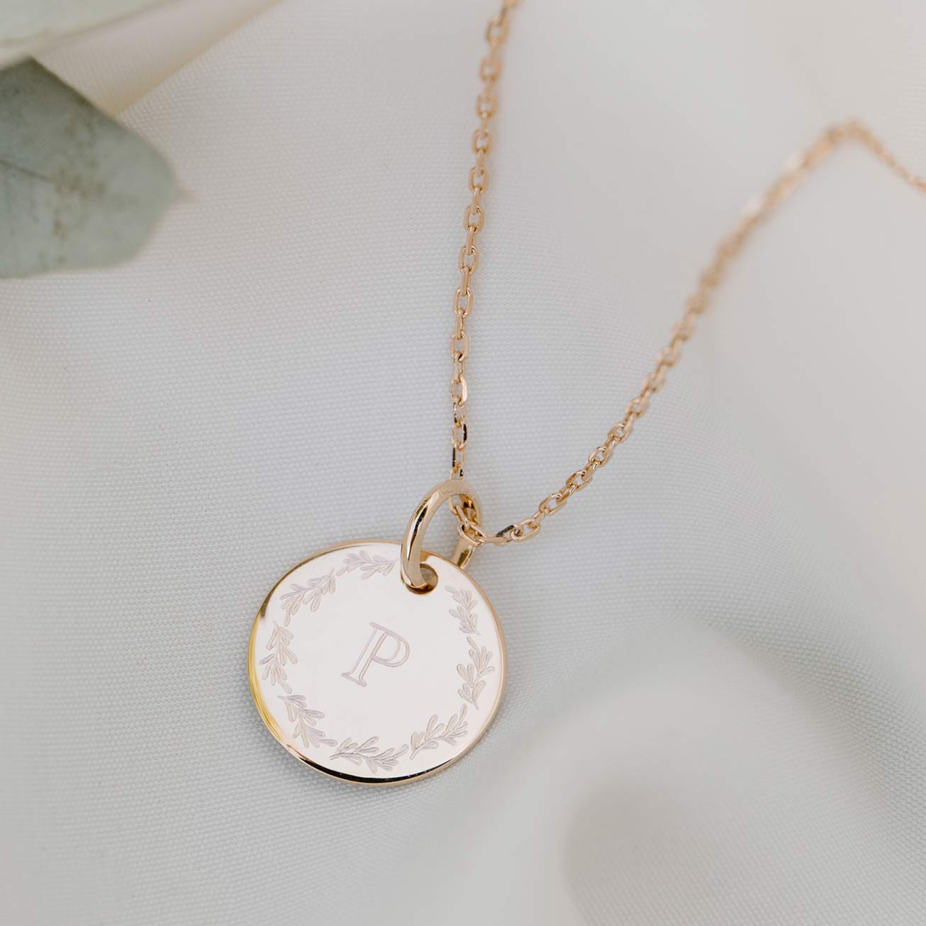 Collar niño personalizado Corona de hojas e Inicia