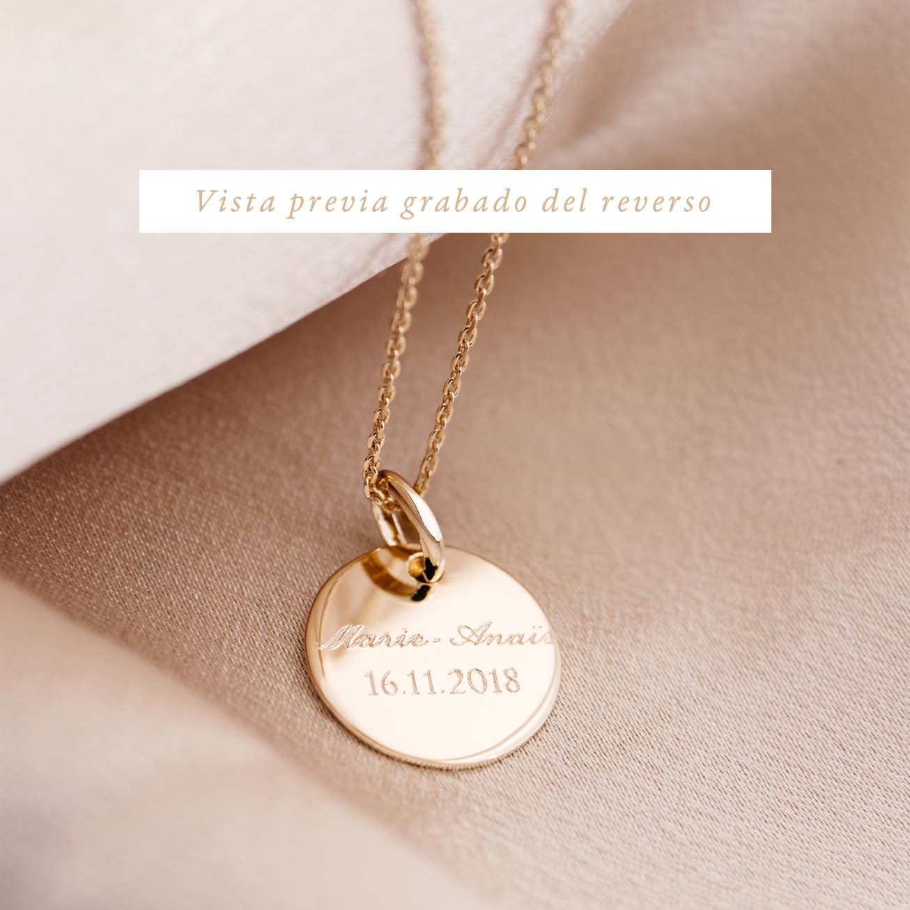 Medalla bautizo personnalizada Letra florida