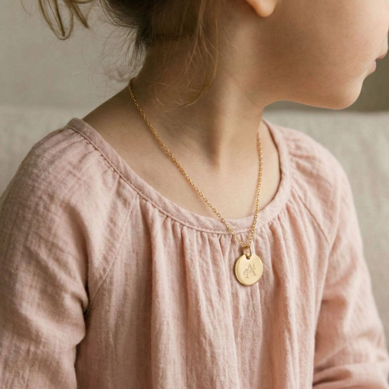 Medalla bautizo personnalizada Letra florida