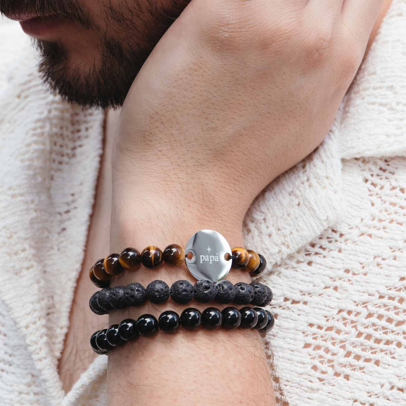 Trío pulseras personalizadas Papá <i>El atrevido</