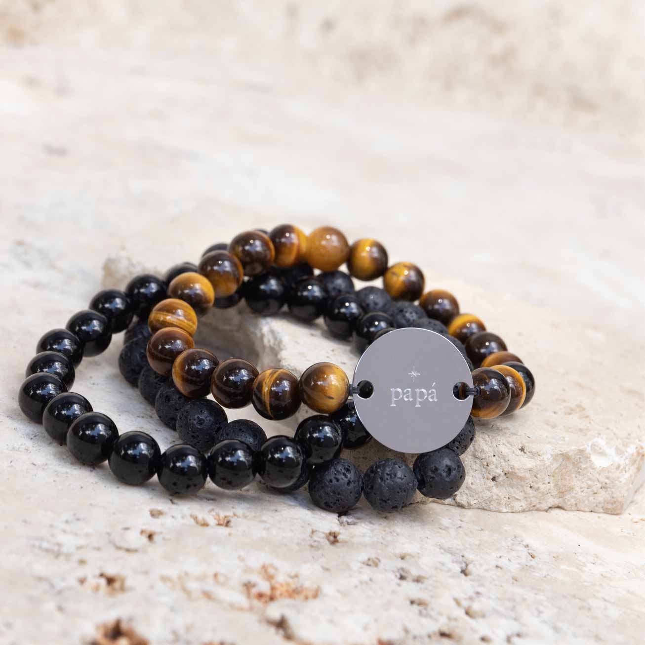 Trío pulseras personalizadas Papá <i>El atrevido</