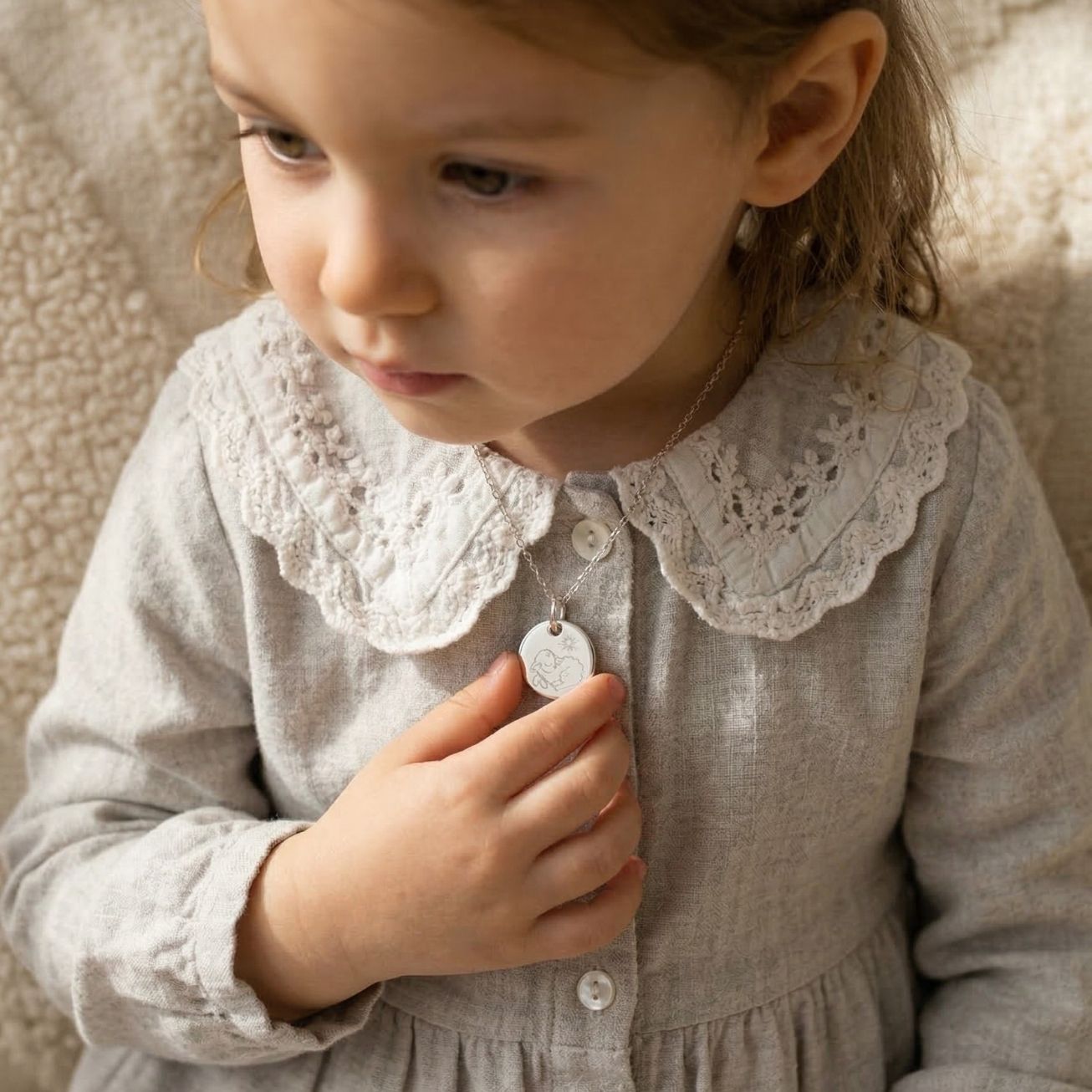 Medalla de bautizo Cordero plata