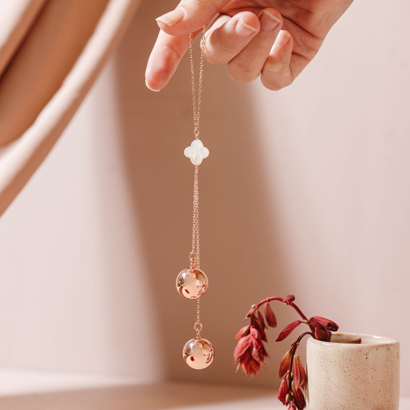 Llamador de ángeles gemelos <i>Olimpo</i> rosa con