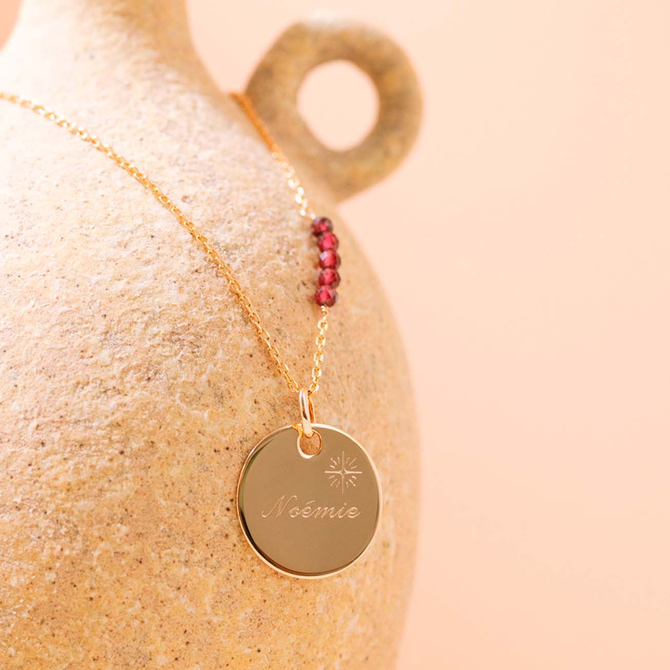 Collar piedra natal <i>Enero</i> - <small>Granate<