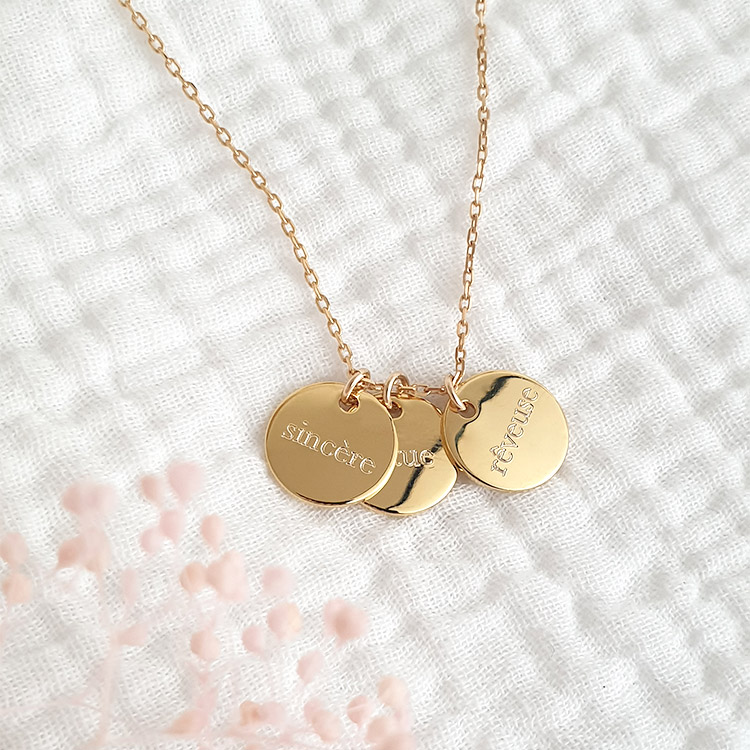 Collar 3 medallas personalizadas