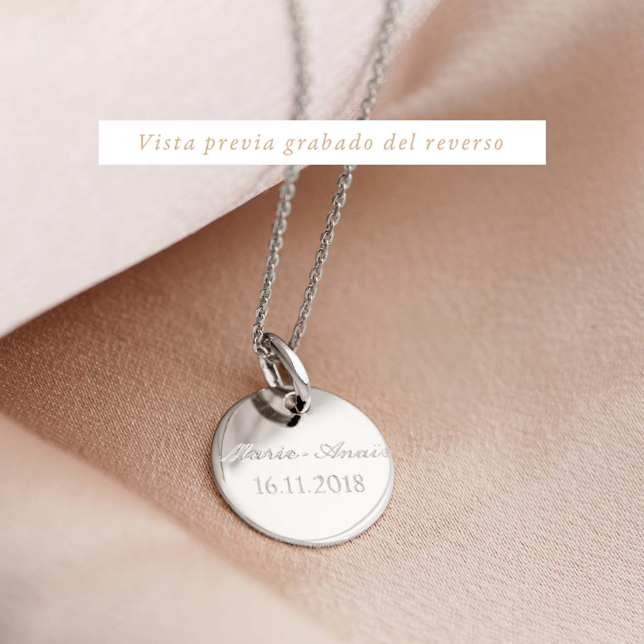 Collar de bautizo personalizado Nombre Follaje pla