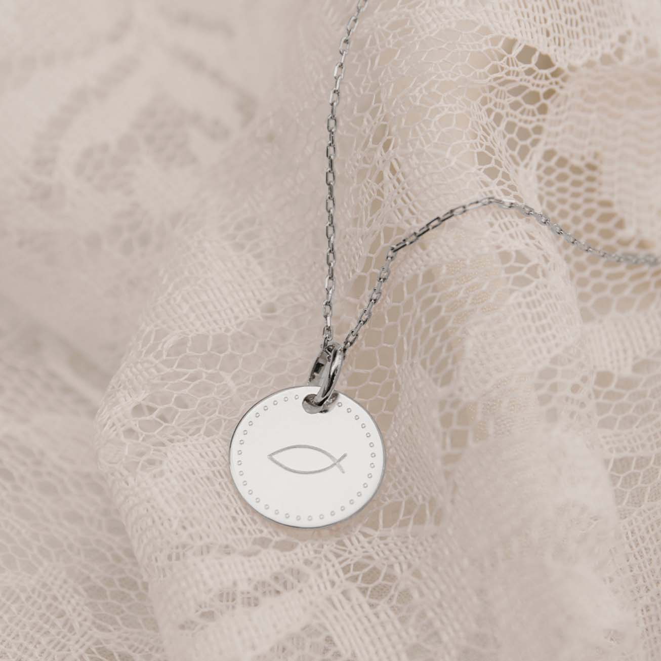 Medalla de bautizo <i>Ictus</i> plata 925