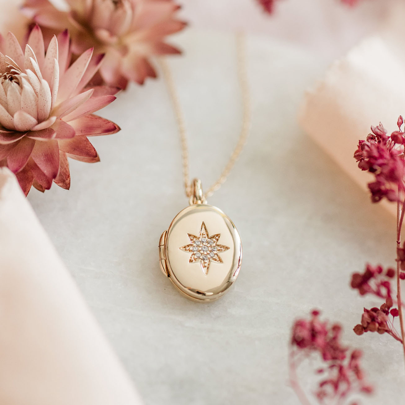 Medallón foto personalizado estrella con brillante