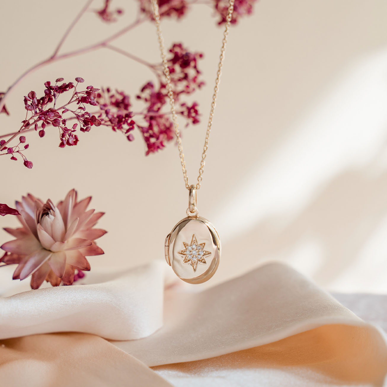 Medallón foto personalizado estrella con brillante