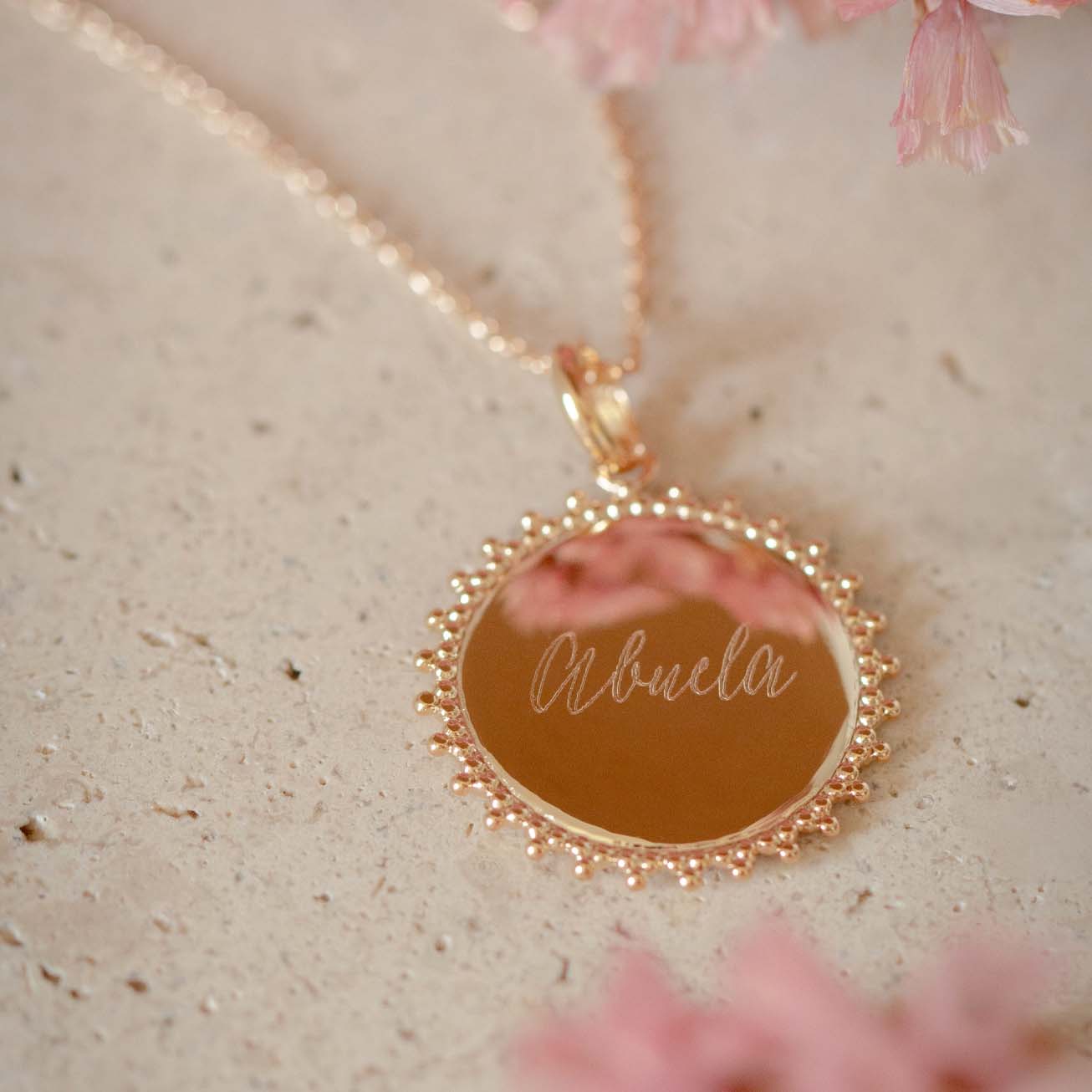 Collar abuela personalizado chapado de oro (SOLEIL