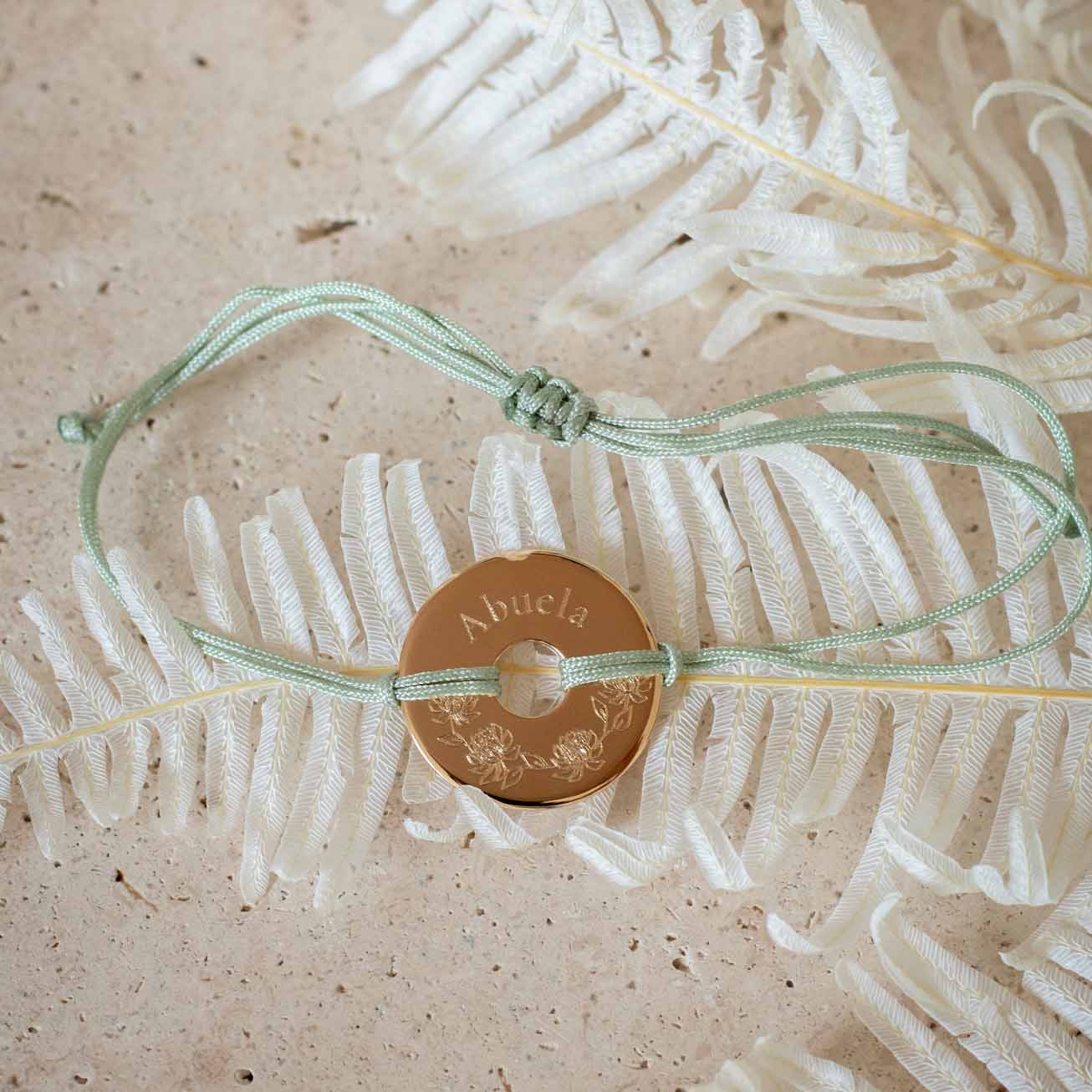 Pulsera abuela personalizada chapada de oro (ID FR
