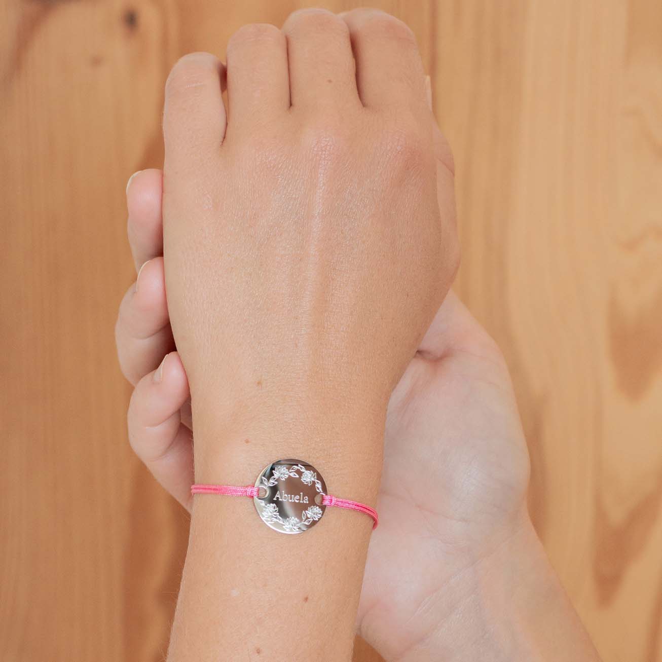 Pulsera abuela personalizada Corona acero (ID FR49