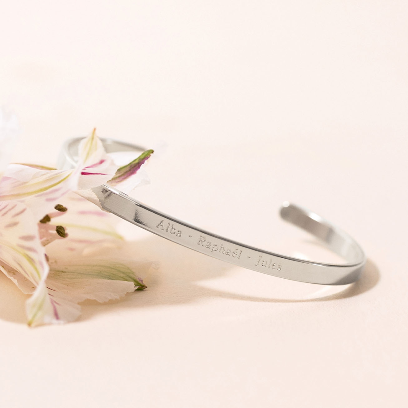 Brazalete personalizado <i>nombres</i> plata 925
