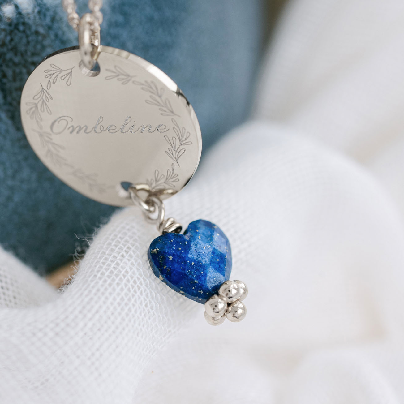 Collar Lapislázuli corazón piedra natal <i>Septiem