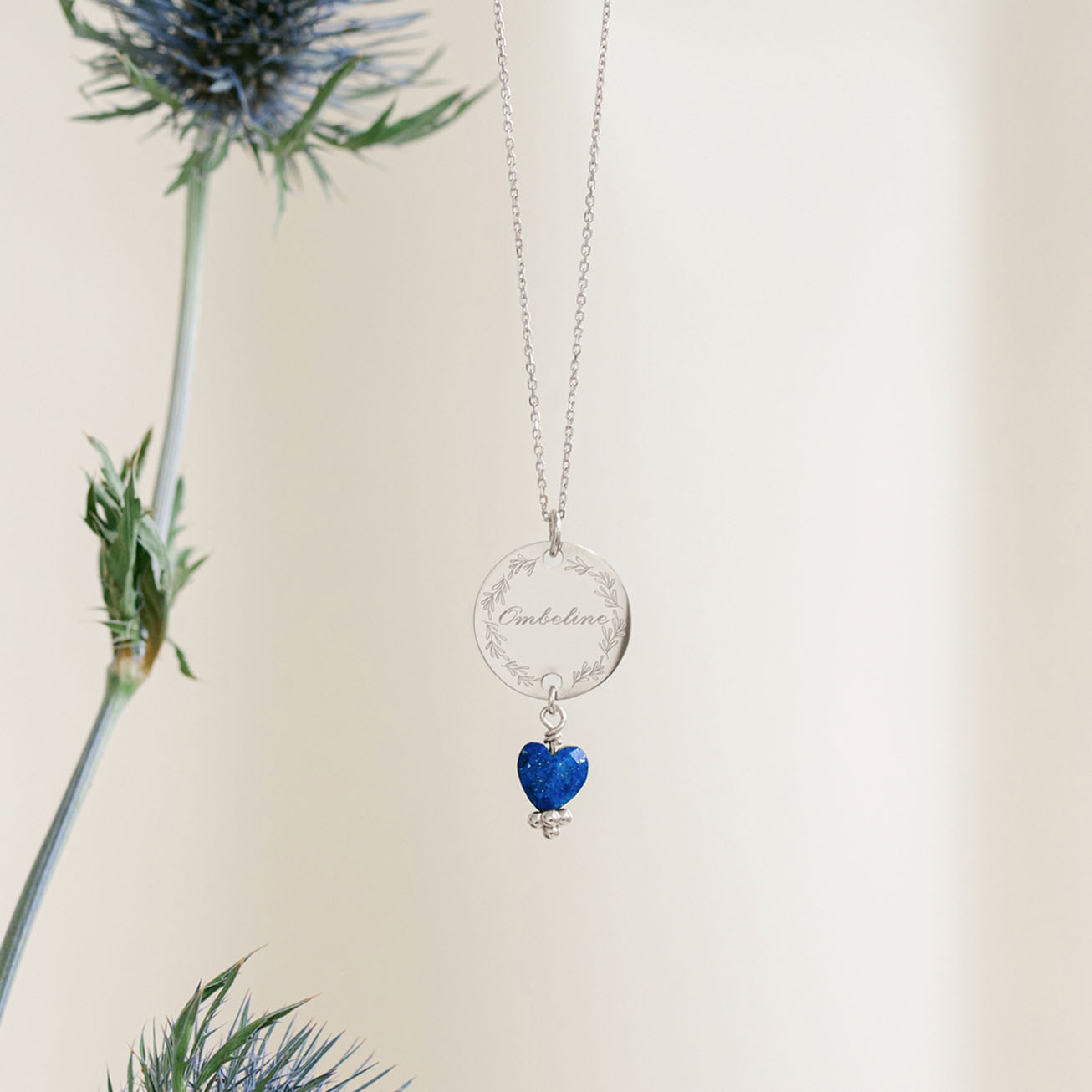 Collar Lapislázuli corazón piedra natal <i>Septiem