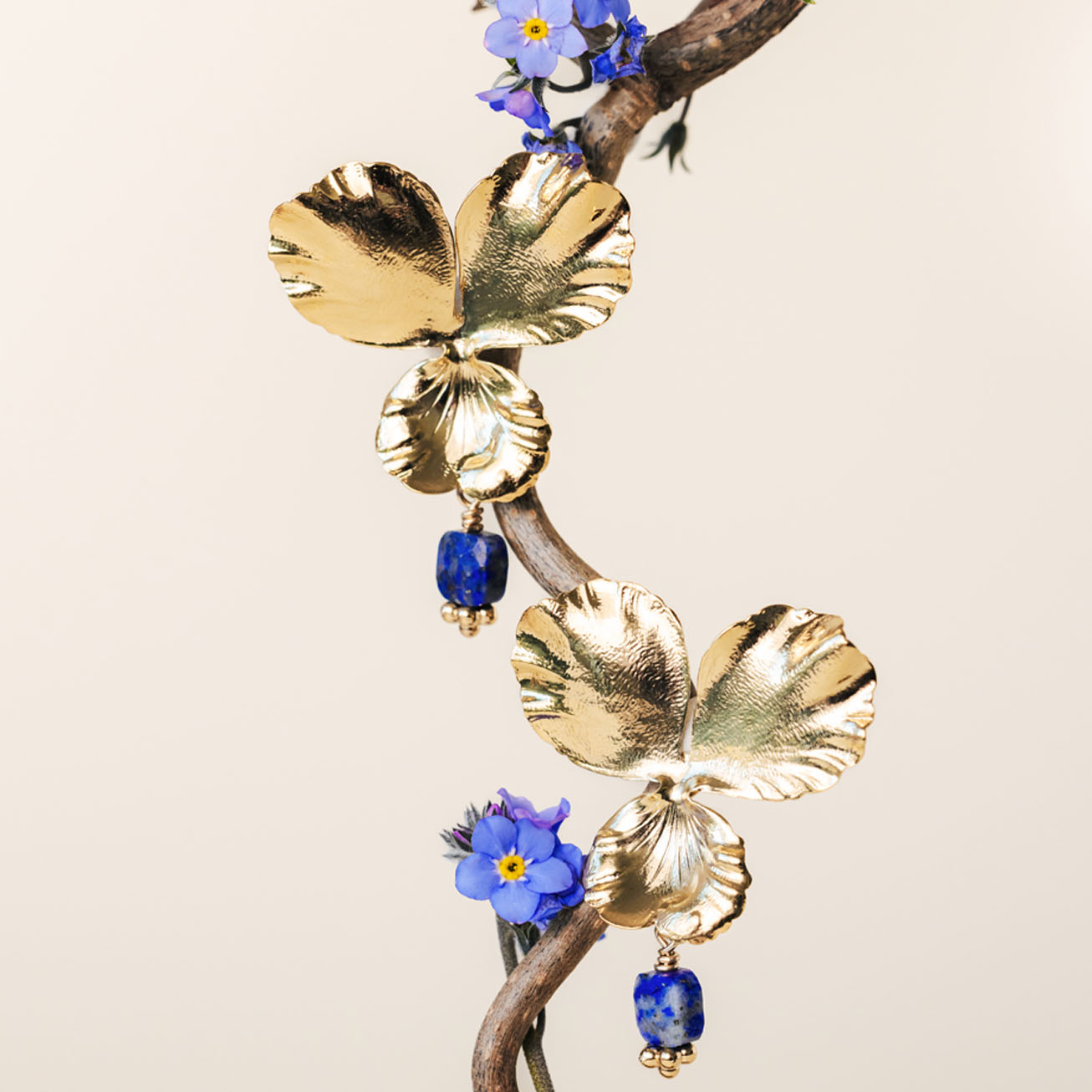 Pendientes <i>Pensamiento</i> piedra de nacimiento