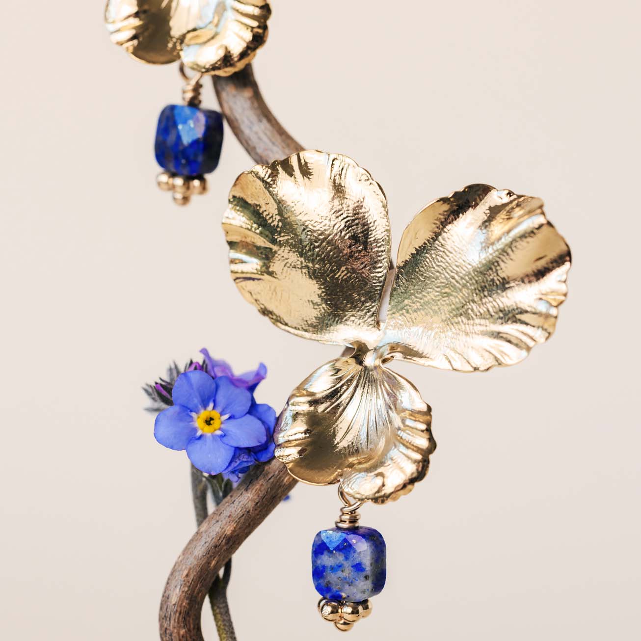 Pendientes <i>Pensamiento</i> piedra de nacimiento