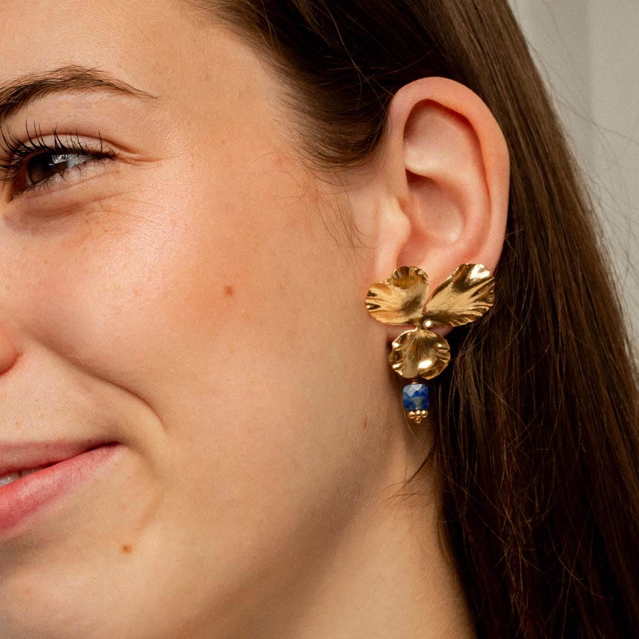 Pendientes <i>Pensamiento</i> piedra de nacimiento