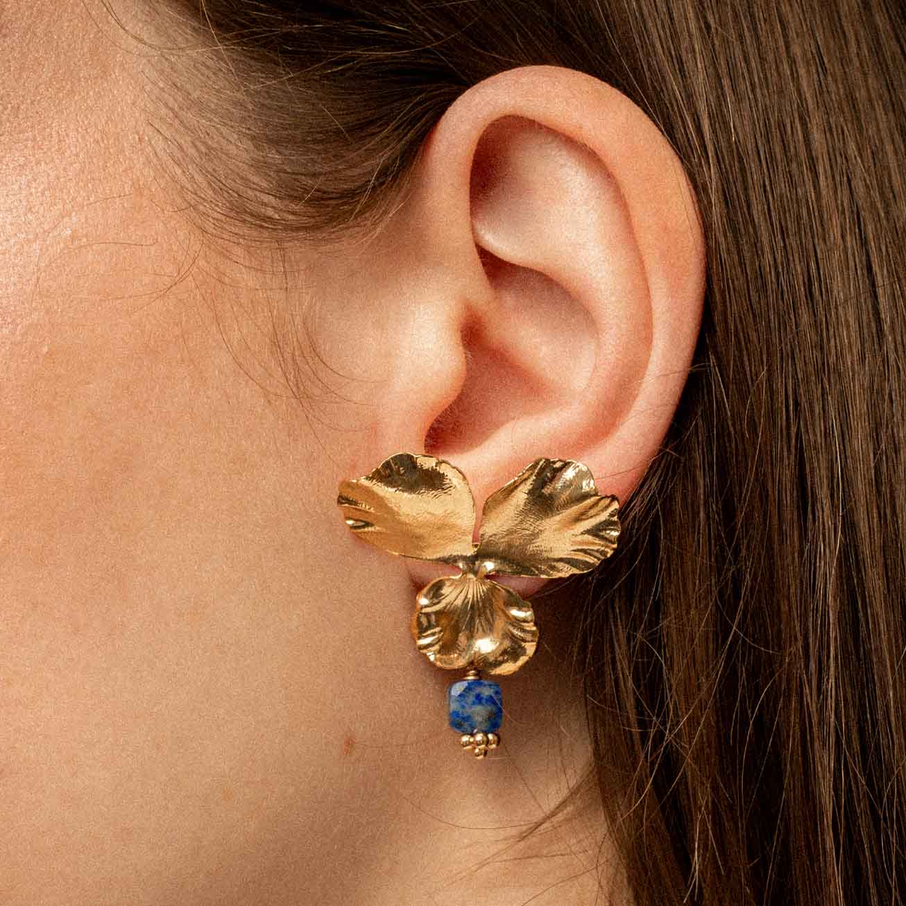 Pendientes <i>Pensamiento</i> piedra de nacimiento