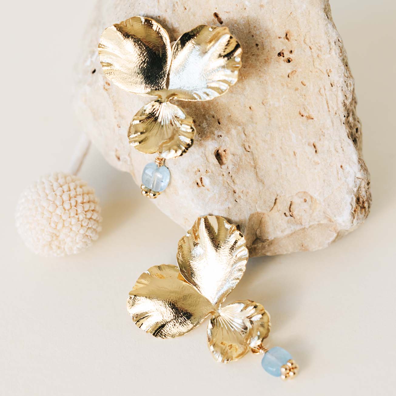 Pendientes piedra de nacimiento Aguamarina <i>Pens