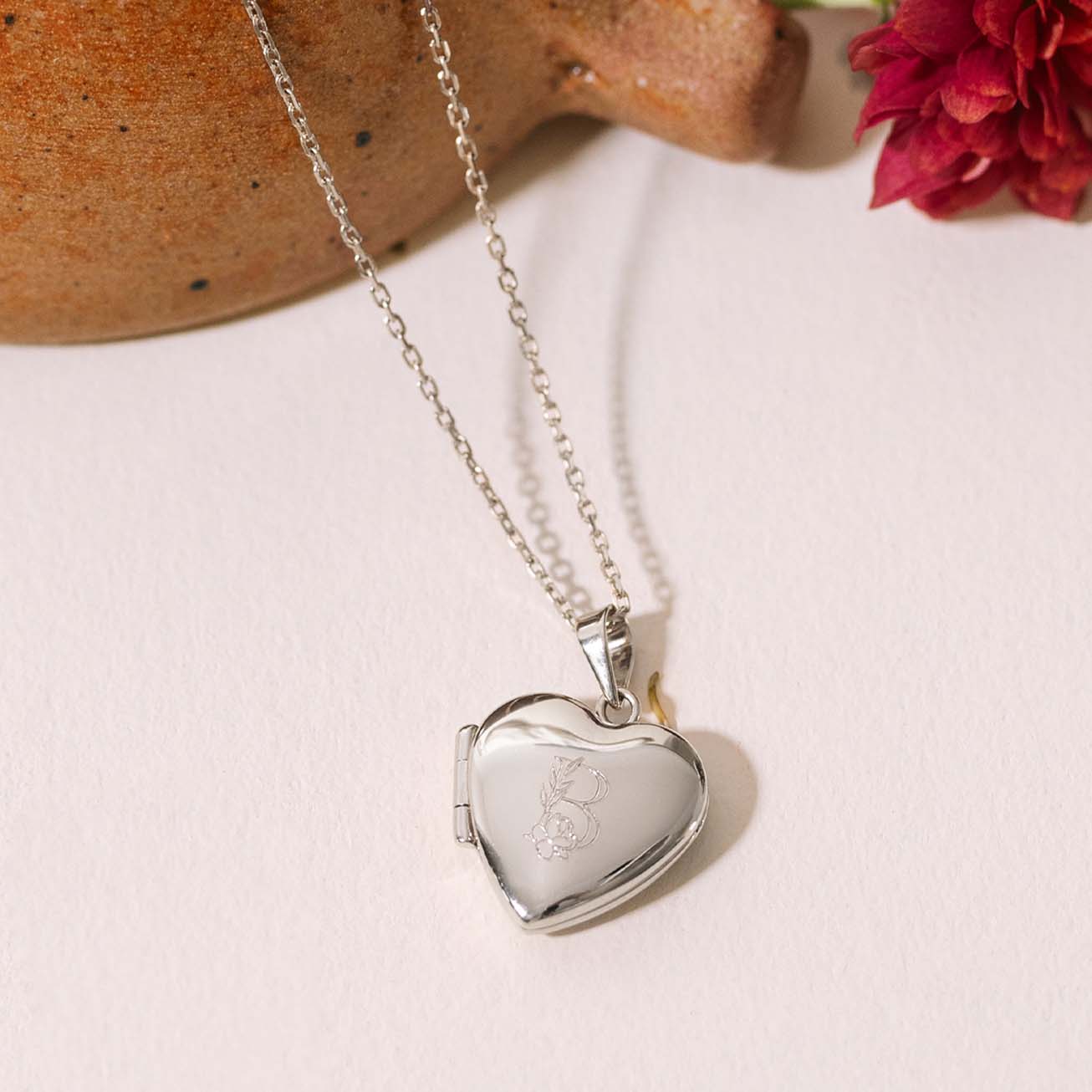 Collar medalla Corazón foto plata personalizado