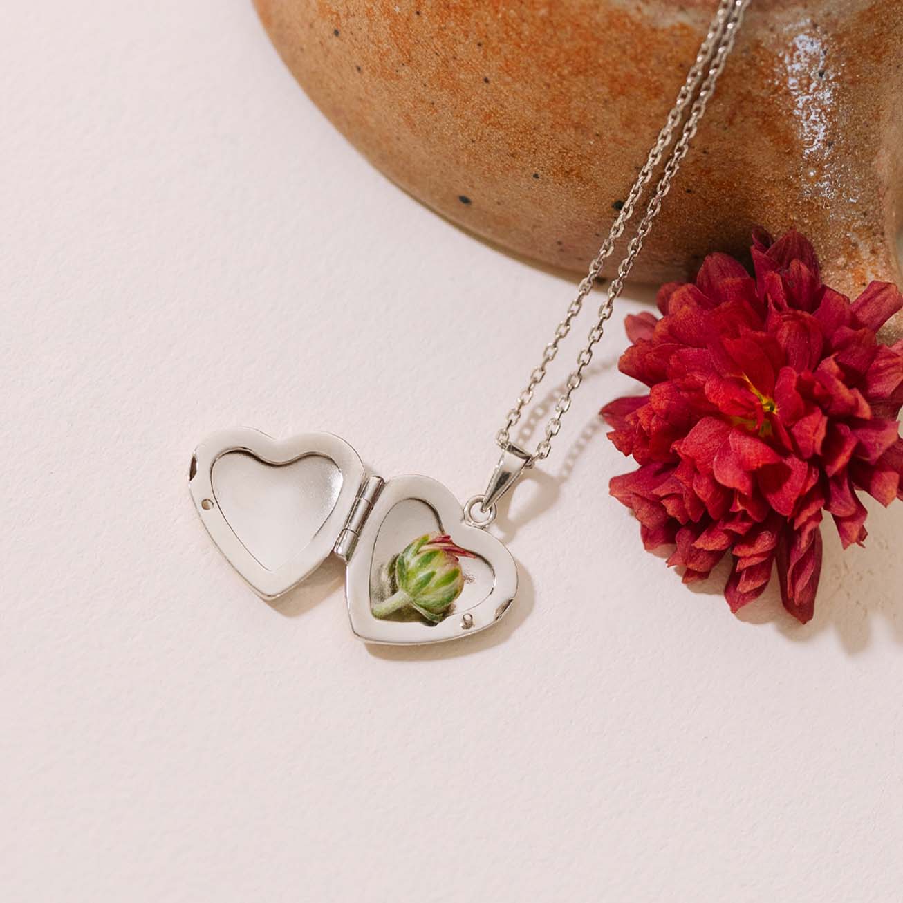 Collar medalla Corazón foto plata personalizado