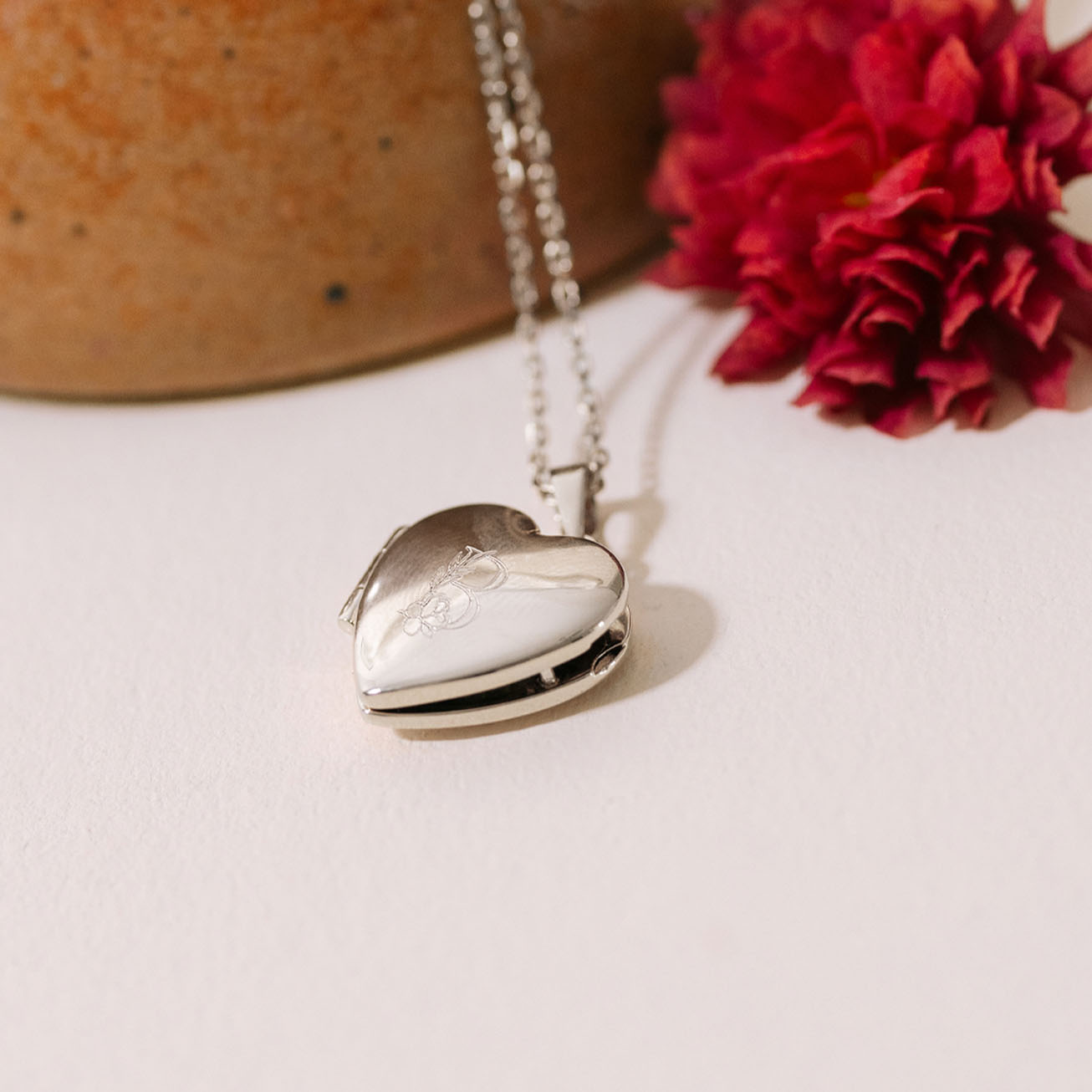 Collar medalla Corazón foto plata personalizado