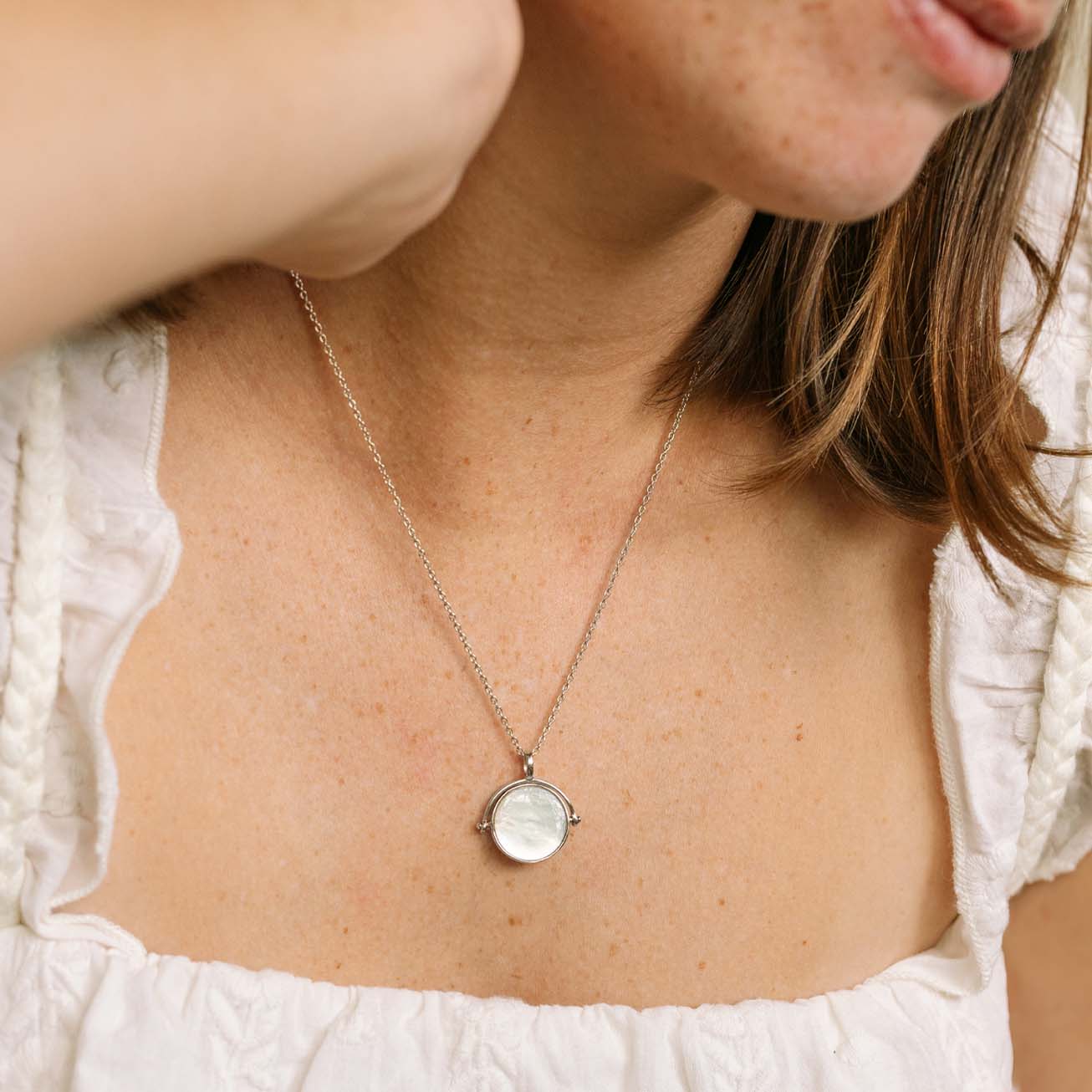 Collar nácar personalizado Nombre plata 925