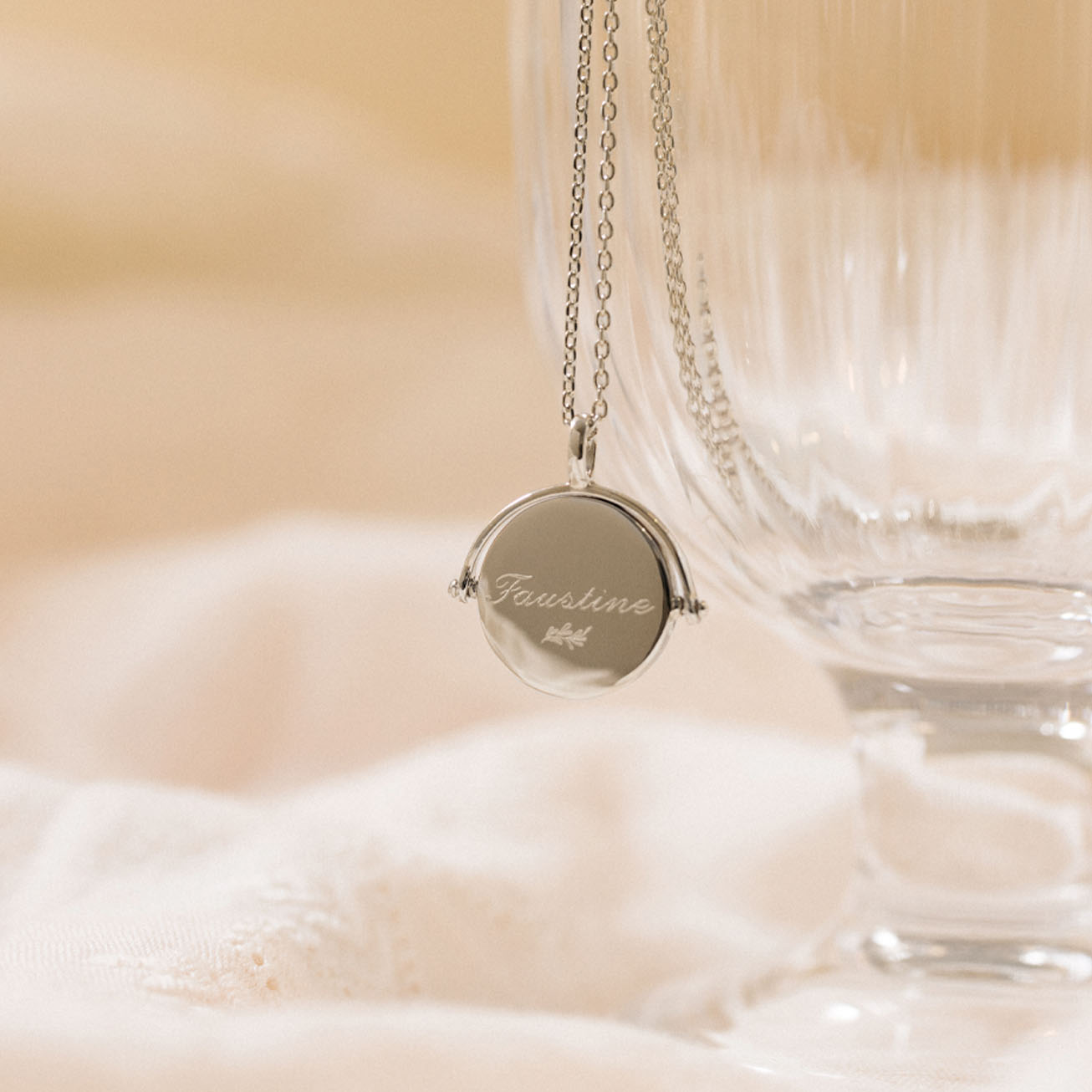 Collar nácar personalizado Nombre plata 925