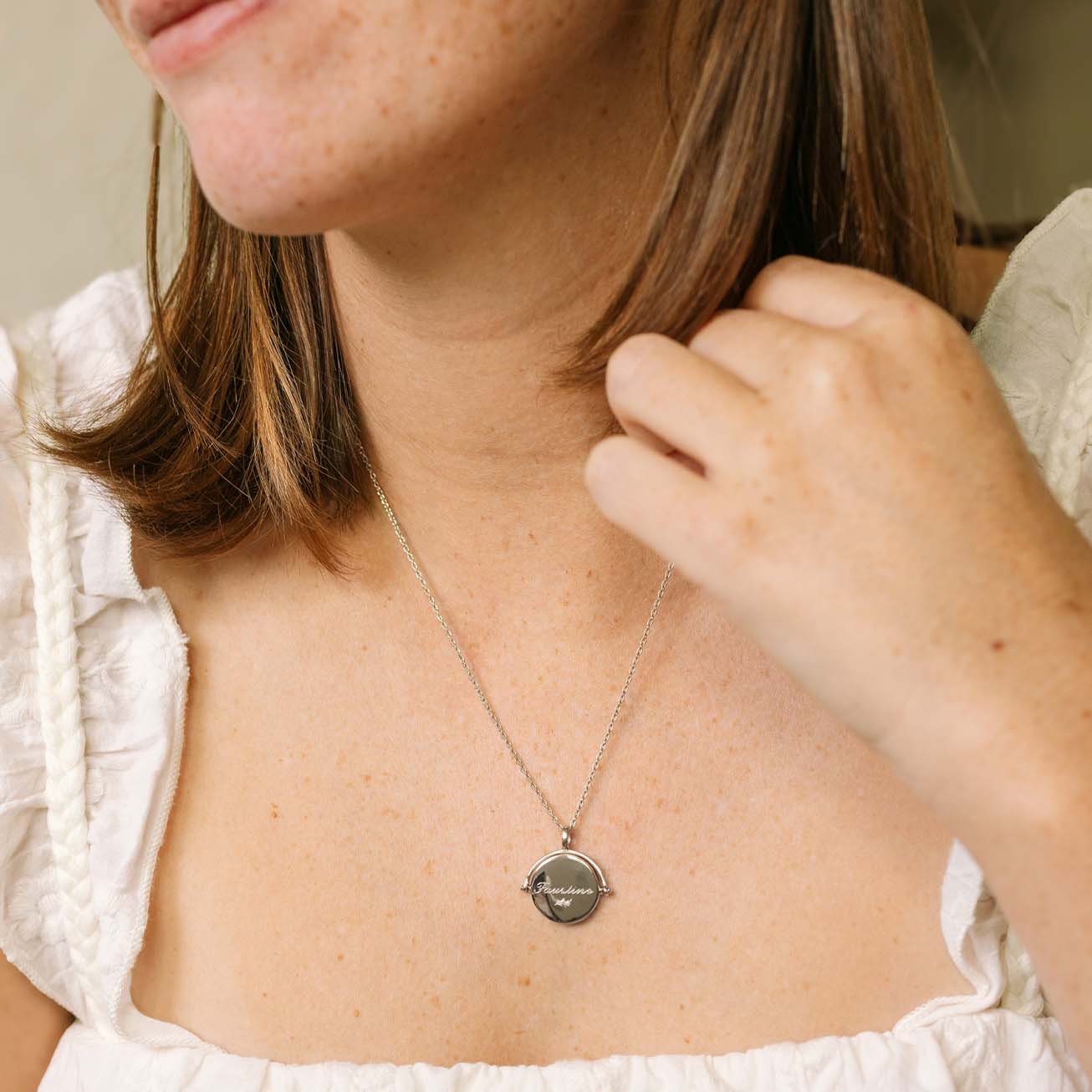 Collar nácar personalizado Nombre plata 925