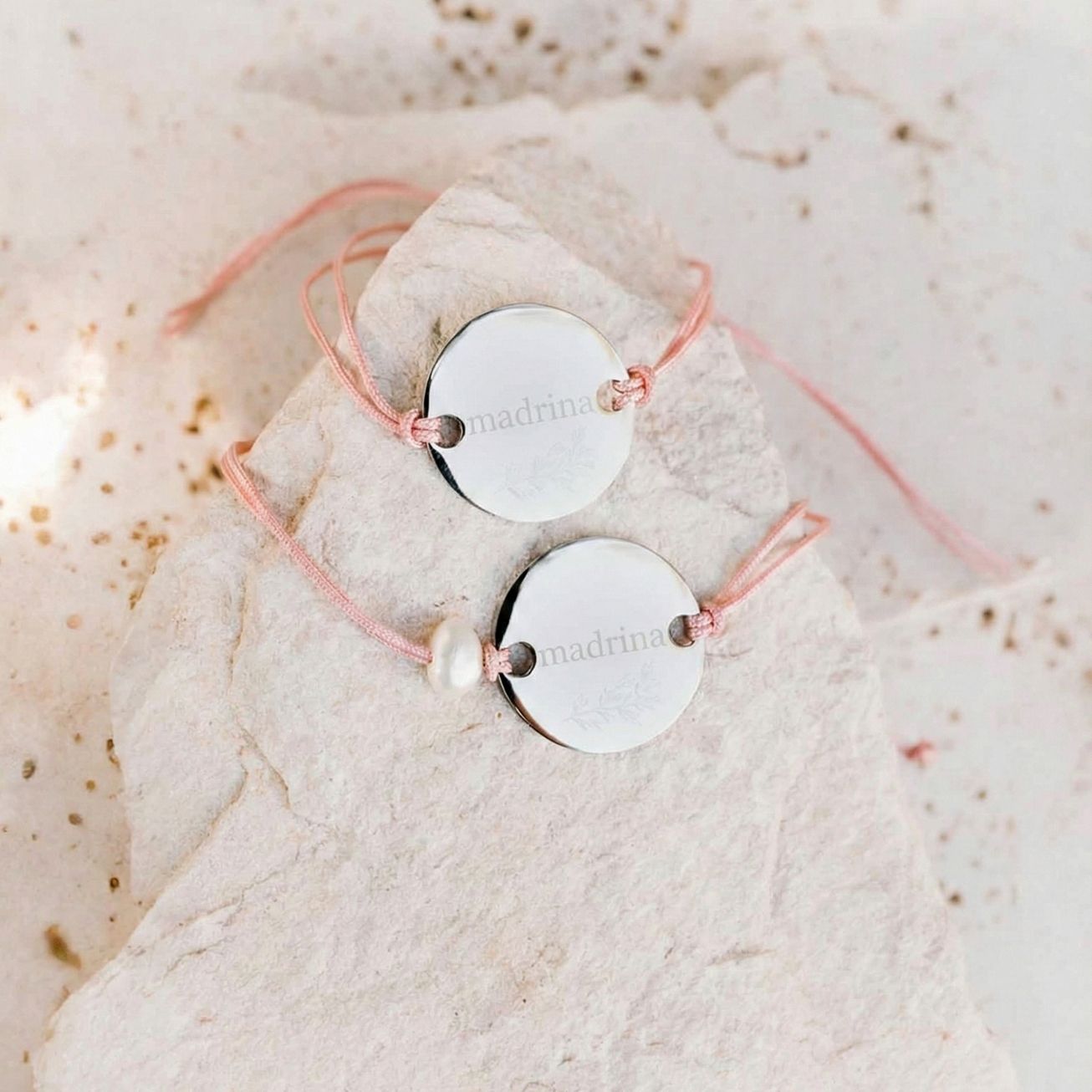 Pulsera Madrina personalizada Rama con hojas