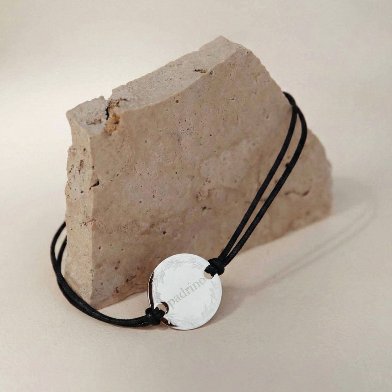 Pulsera Padrino personalizada Corona de hojas