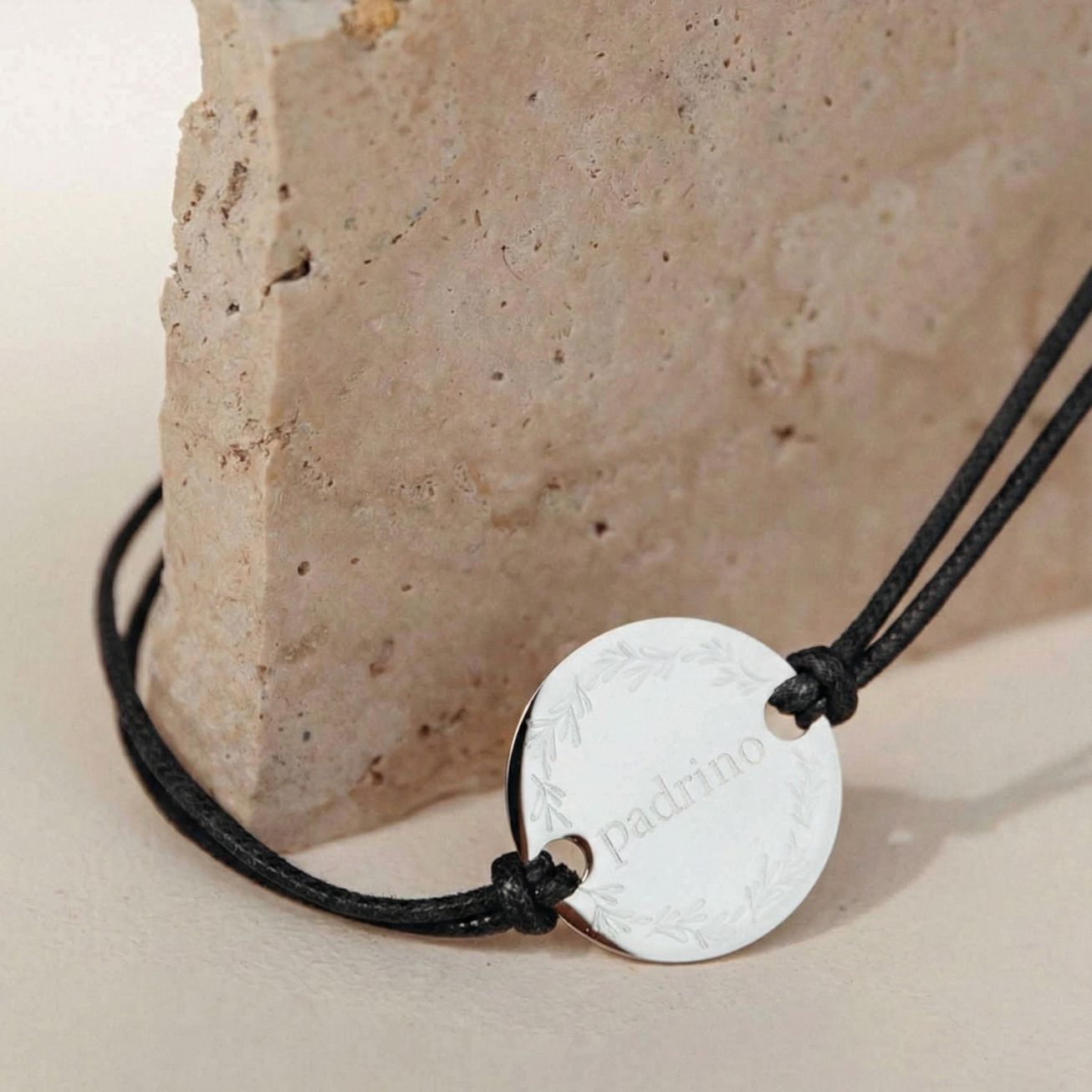 Pulsera Padrino personalizada Corona de hojas