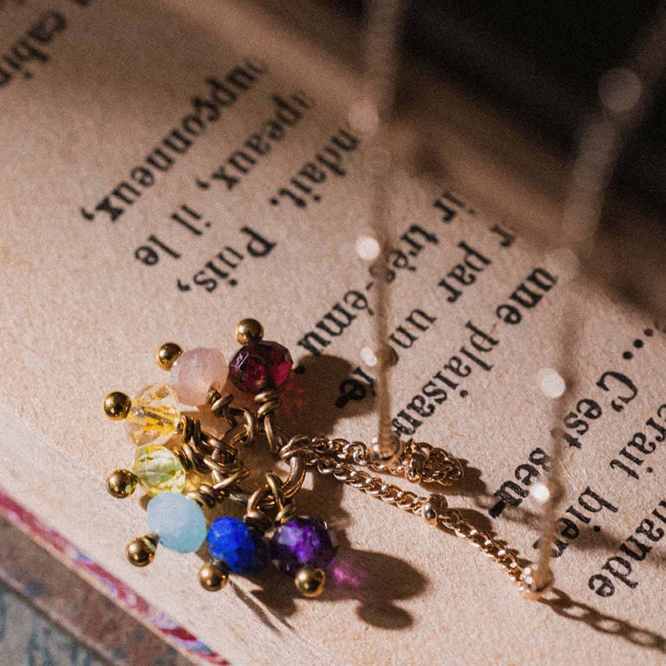Collar 7 chakras oro y piedras naturales