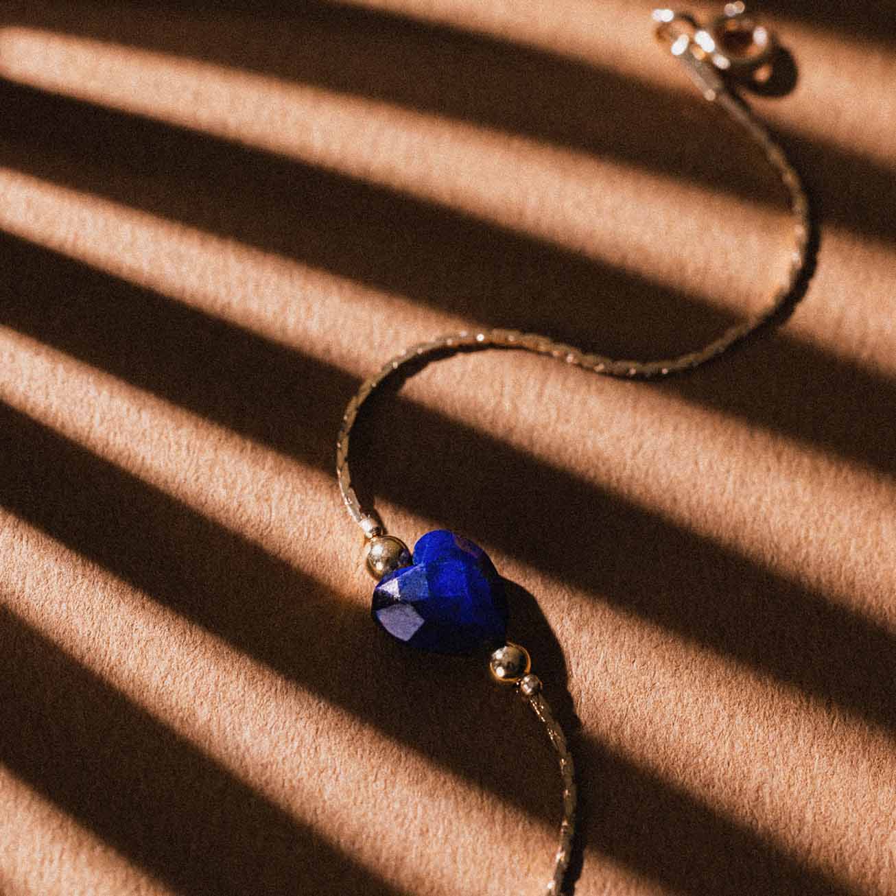 Pulsera corazón piedra Lapislázuli