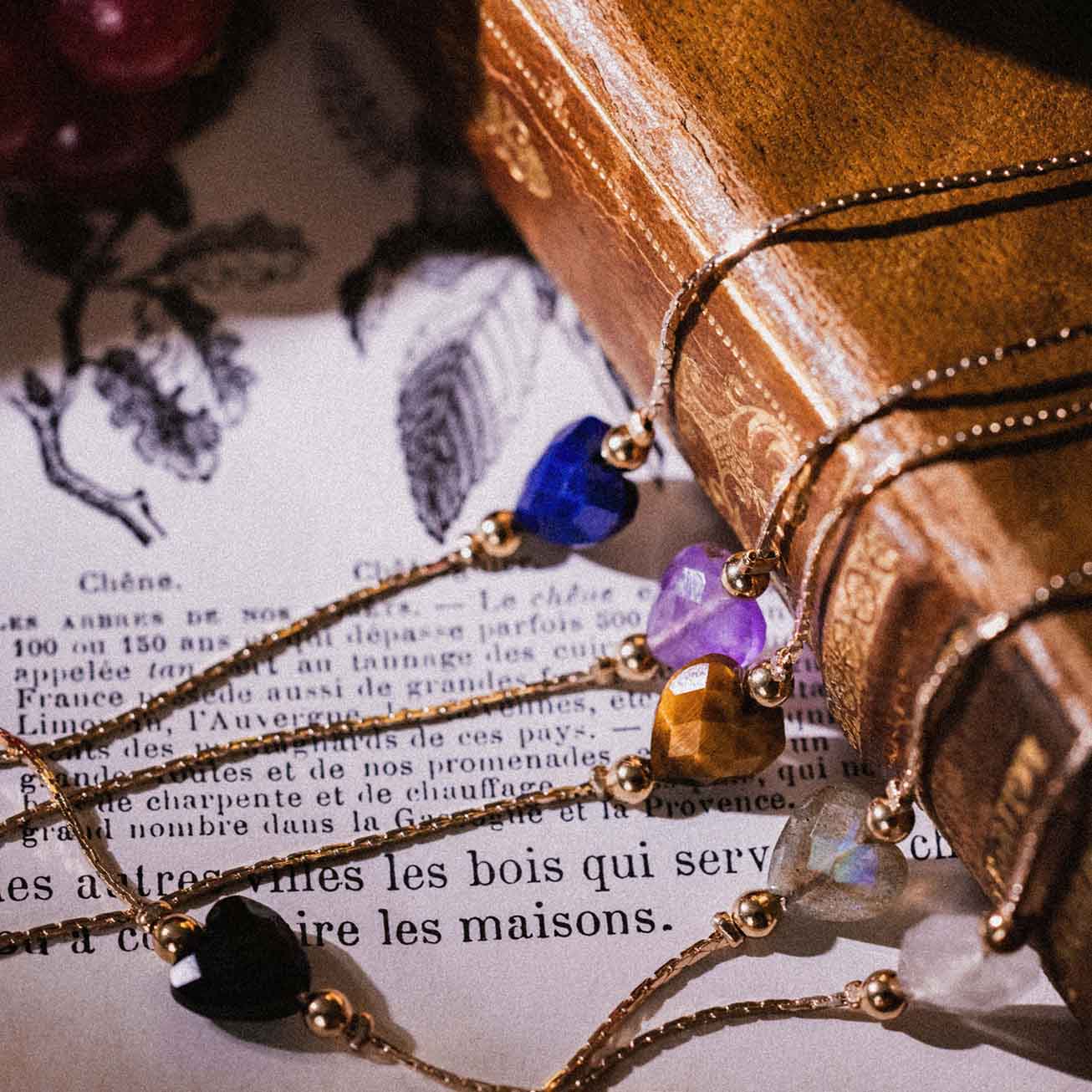 Pulsera corazón piedra Amatista