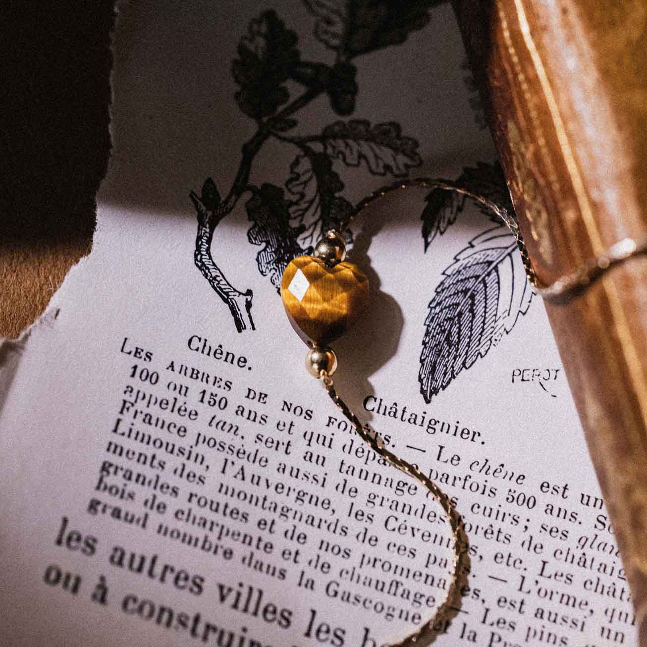 Pulsera corazón piedra Ojo de tigre