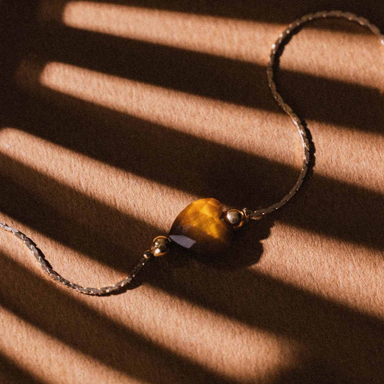 Pulsera corazón piedra Ojo de tigre
