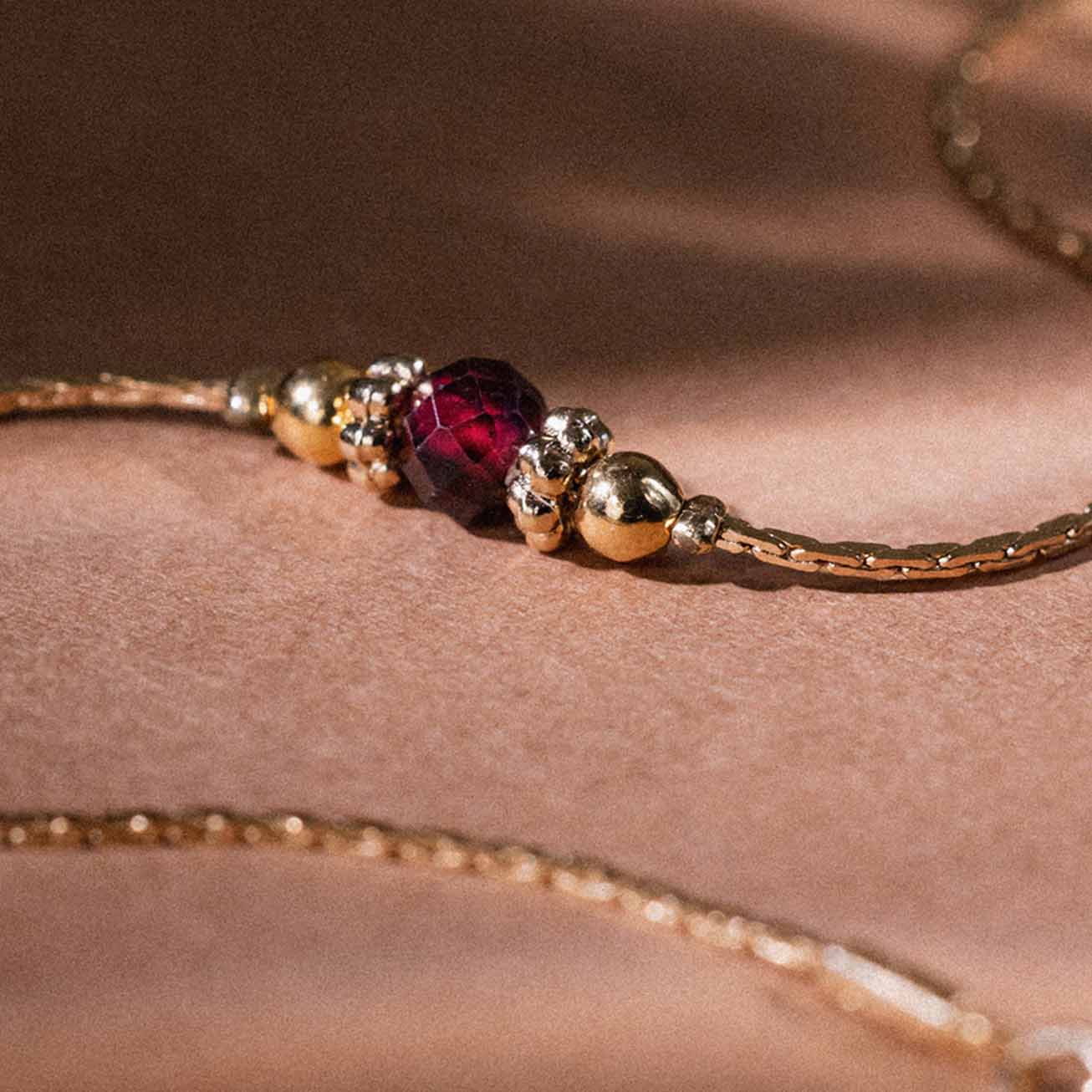 Pulsera Piedra de nacimiento Granate - <i>Enero</i